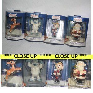 (4) Rudolph the Red Nosed Reindeer Enesco Figure Ornaments LOT (1992)